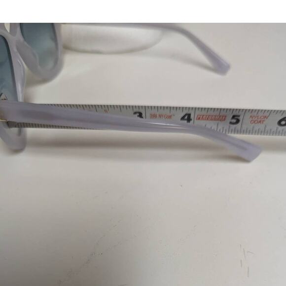 Derek Lam Charlotte Aviator Sunglasses Clear Light Blue Frosted Plastic  NWOT main image 6